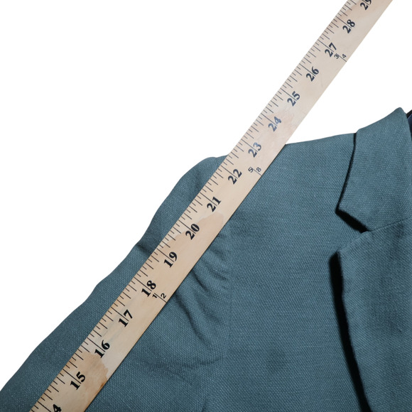 H&M Cotton Linen Blazer Sage Green Single-Breasted US 18 (Fits Like 12) SoftGirl - Picture 13 of 16